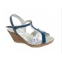 Sandale dama din piele naturala, cu platforme de 7 cm, Bleu, MVS71BLCOL